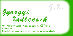 gyorgyi kadlecsik business card